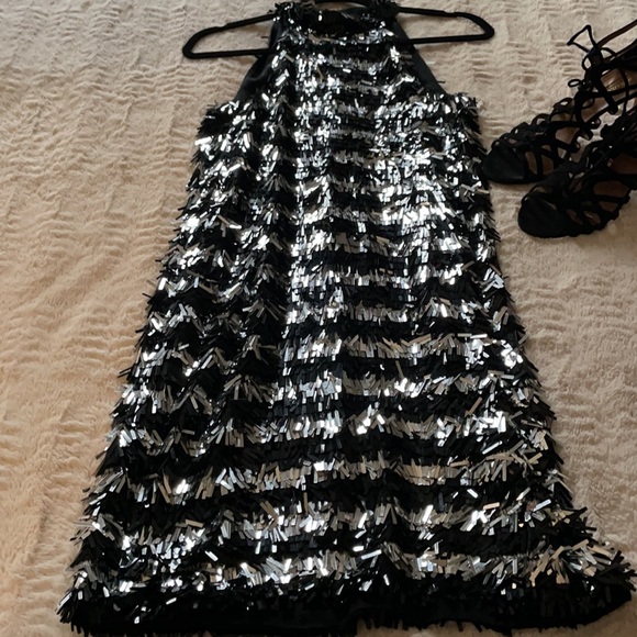 NWOT Michael Kors Collection SZ: 2 Fringe Striped Halter dress size 2 - Picture 6 of 10